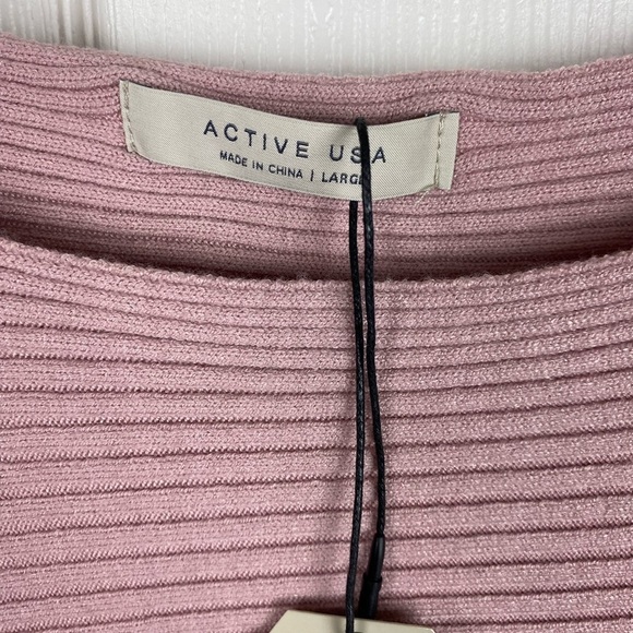 Active Usa Pink Ribbed Sweater Top - Picture 4 of 4